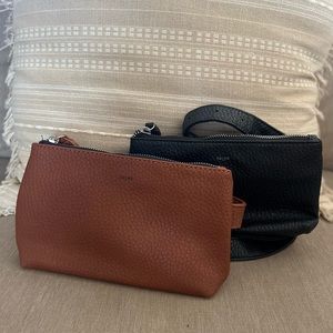 Colab belt bag duo. Black and brown belt bags for versatile looks! Never used.